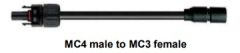 Solar Adapter Cable MC4 Male To MC3 Female
