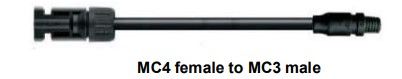Solar Adapter Cable MC4 Male To MC3 Female