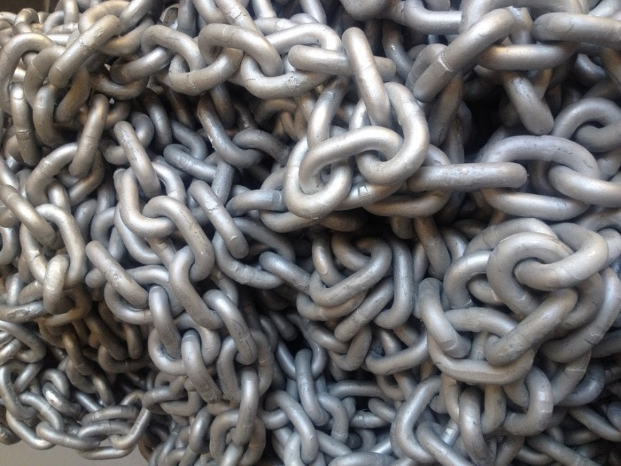 FORCE Galvaniz Tekne zinciri DIN 766 kalibre 30 Grade 12 mm