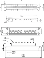 Victron Paslanmaz Busbar, 600A 8 Yüksek Akım / 8 Düşük Akım Terminali, ABS Kapaklı