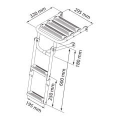Platform Merdiven, 316 Krom, 2 Plastik Basamak