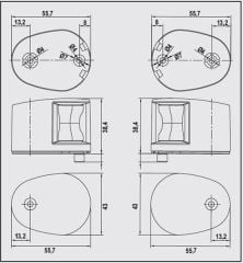 LED Seyir Feneri – İskele & Sancak (Beyaz / Siyah) Siyah