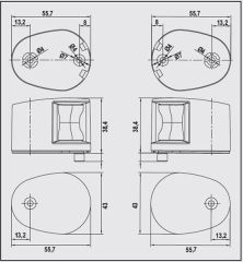 LED Seyir Feneri – İskele & Sancak (Beyaz / Siyah) beyaz
