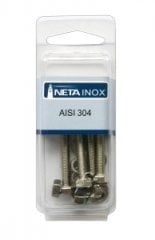 Altı köşe başlı civata, somun, pul krom M6*50