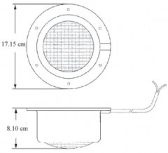 Kıç Platform Aydınlatma Lambası Watertight  + 1.2 metre kablo 24 Volt